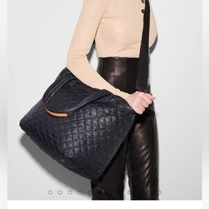 MZ Wallace Medium Metro Tote Deluxe in Black Rec